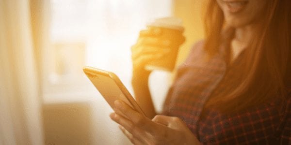 woman drinking coffee